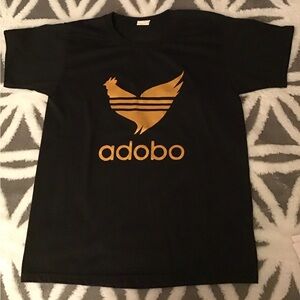 Black T-Shirt with Gold Adobo Design